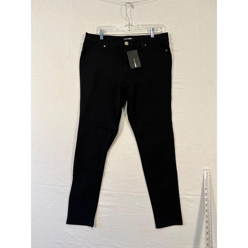 Fashion Nova Womens XL Black Skinny Stretch Pants P748931 Solid Mid Rise New